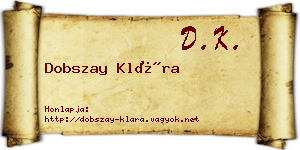 Dobszay Klára névjegykártya