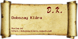 Dobszay Klára névjegykártya