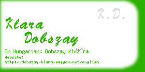 klara dobszay business card